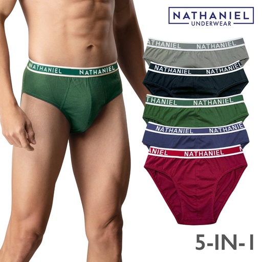 [Stora:Ab-Sm.XL.Me.La.00803] Albertroy Men's 5-in-1 Plain Bikini Brief - Nathaniel