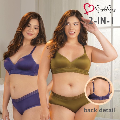 [Stora:Af-38.38.40.40.42.42.00963] Herlinda Plus Ladies' 2 In-1 Underwire Molded Cup Bra - Simply Sexy