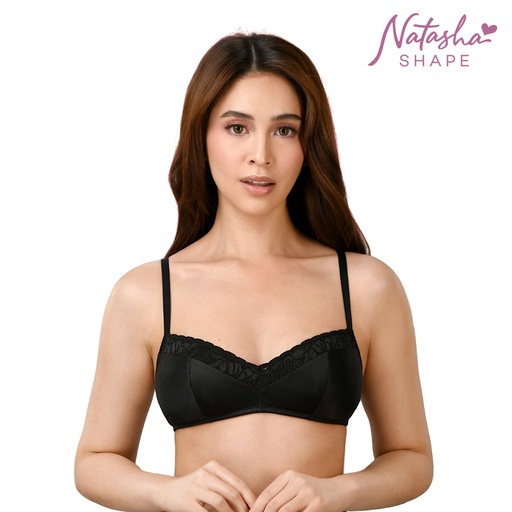 [Stora:Al-32.32.34.34.36.36.01073] Emeryjane Ladies' Black Non-wire Soft Cup Plain Bra - Natasha Shape