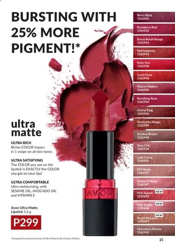 Ultra Perfectly Matte Lipstick - Avon